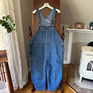 Cherokee Womens Vintage Y2k Overalls Shorts Plus Size 20W Blue Denim